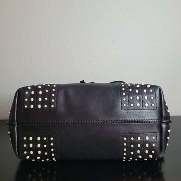 TODS Wave Gommini Black Leather Satchel - Picture 8 of 16